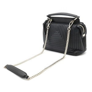 Fendi Black Click Leather Handbag .com Silver
